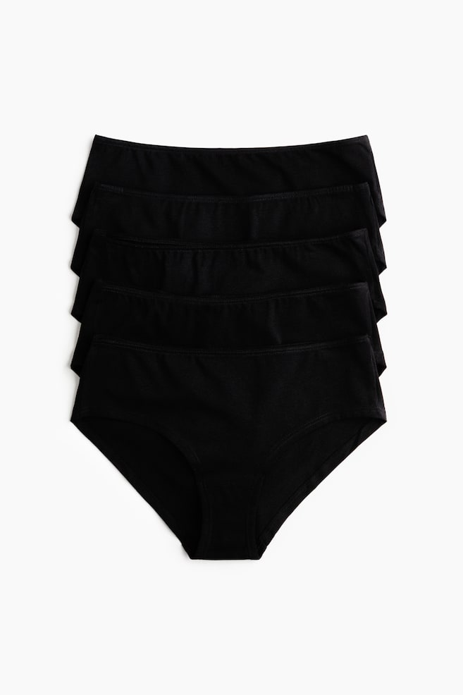 5-pack cotton hipster briefs - Black - 1