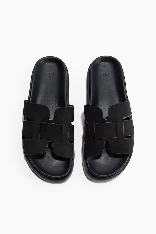Sandals - Black/White/Black/Dark brown - 1