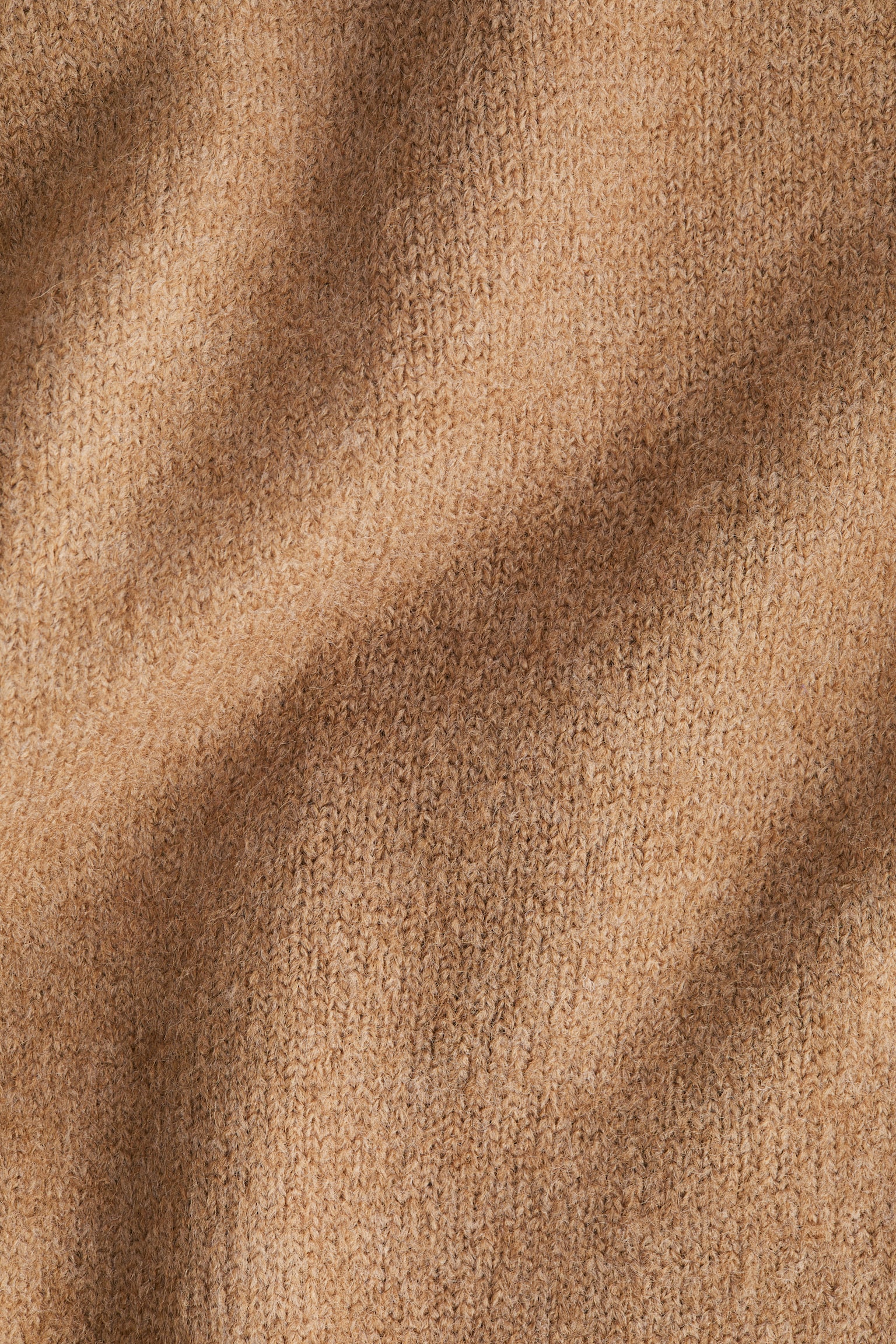 Knitted polo-neck top - Dark beige - 4