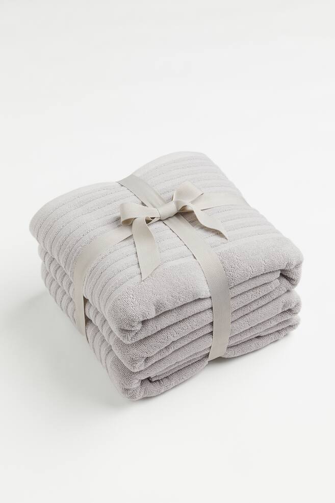 2-pack cotton bath sheets - Light grey/Greige/Dark grey - 1