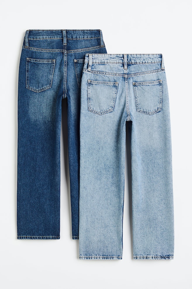 2-pack Loose Fit Jeans - Mørk denimblå/Denimblå/Sort/Lys denimblå - 4