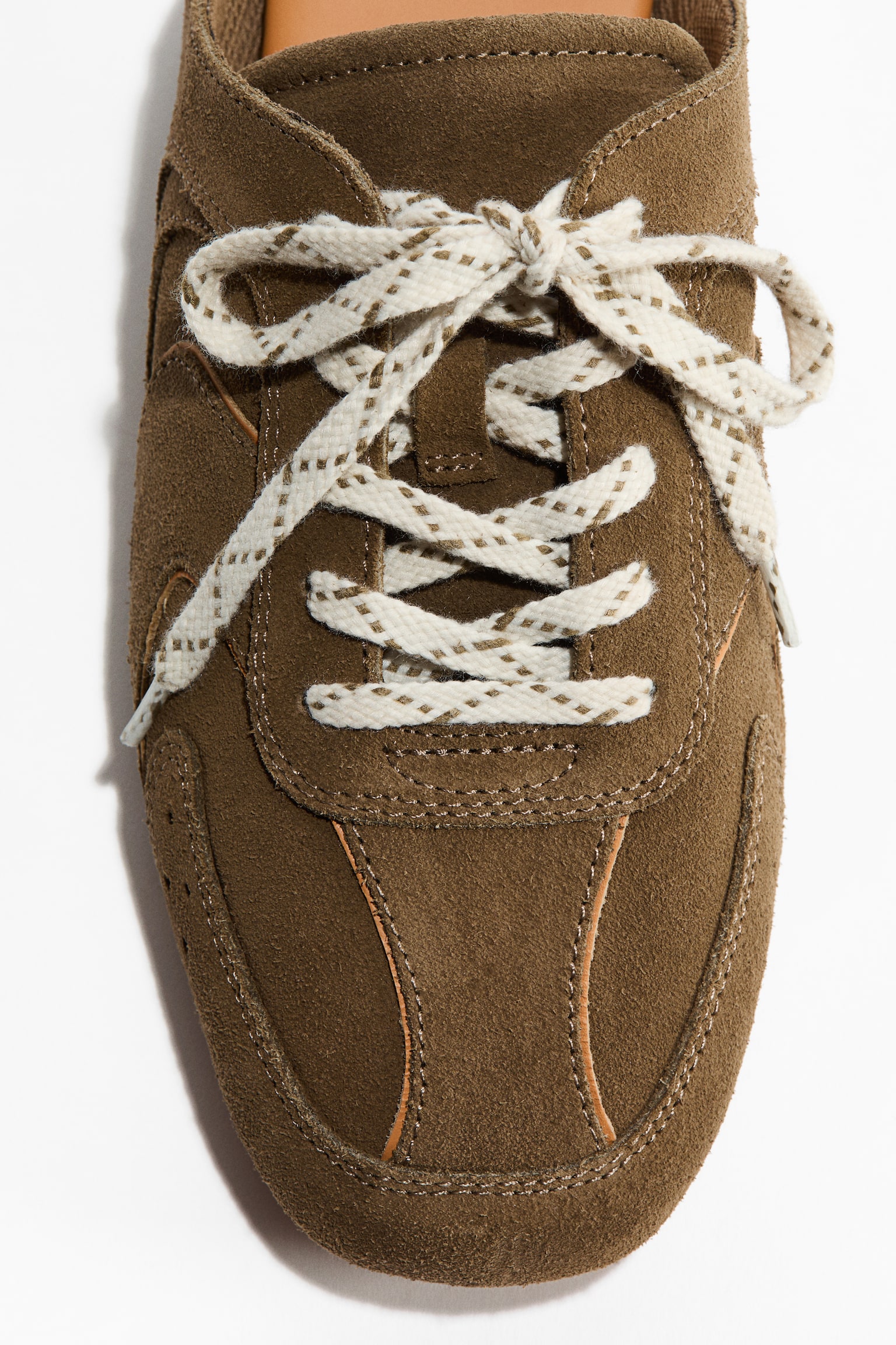 Suede trainer-style mules - Dark khaki green - 4