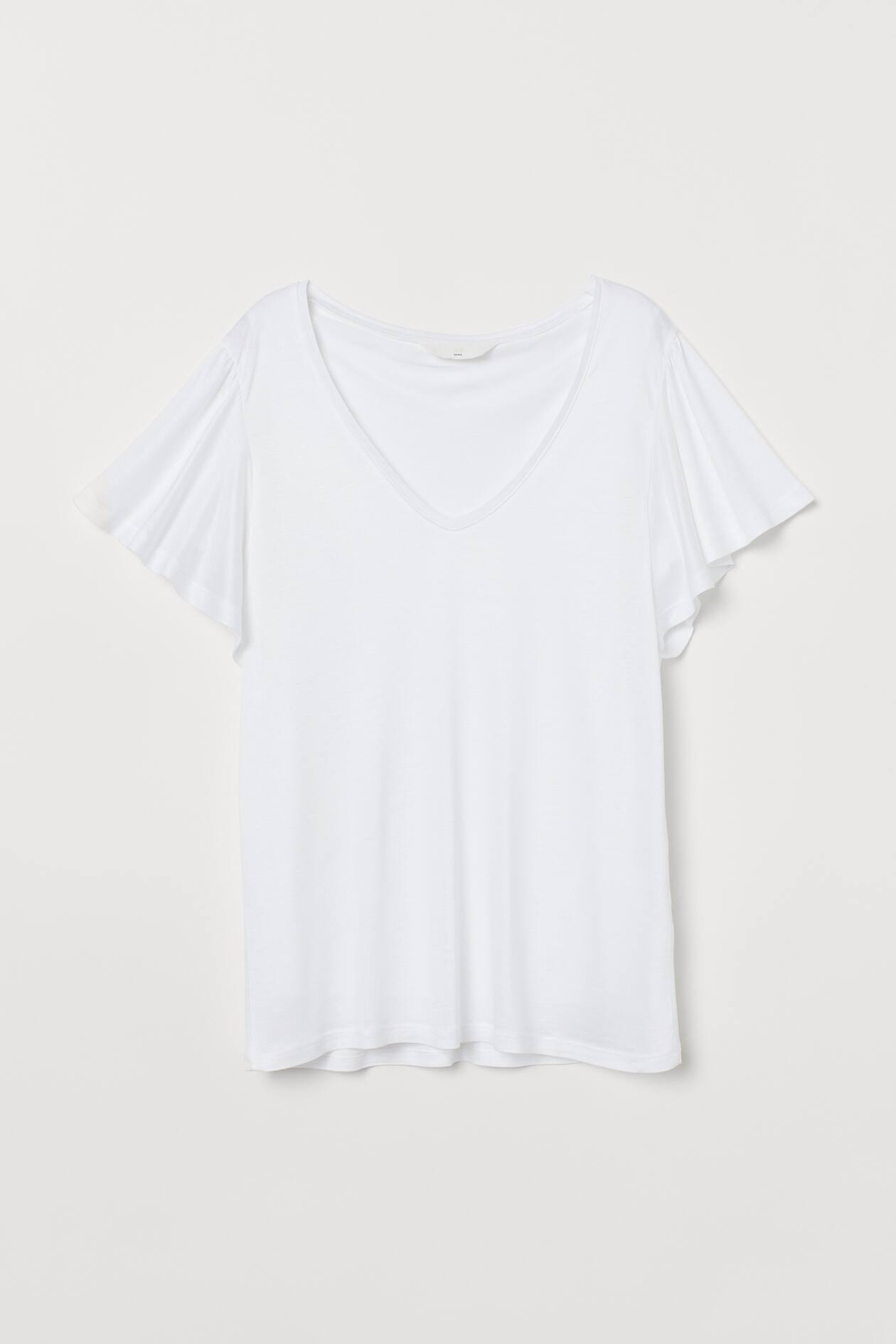 MAMA Nursing top - V-neck - Short sleeve - White - Ladies | H&M GB