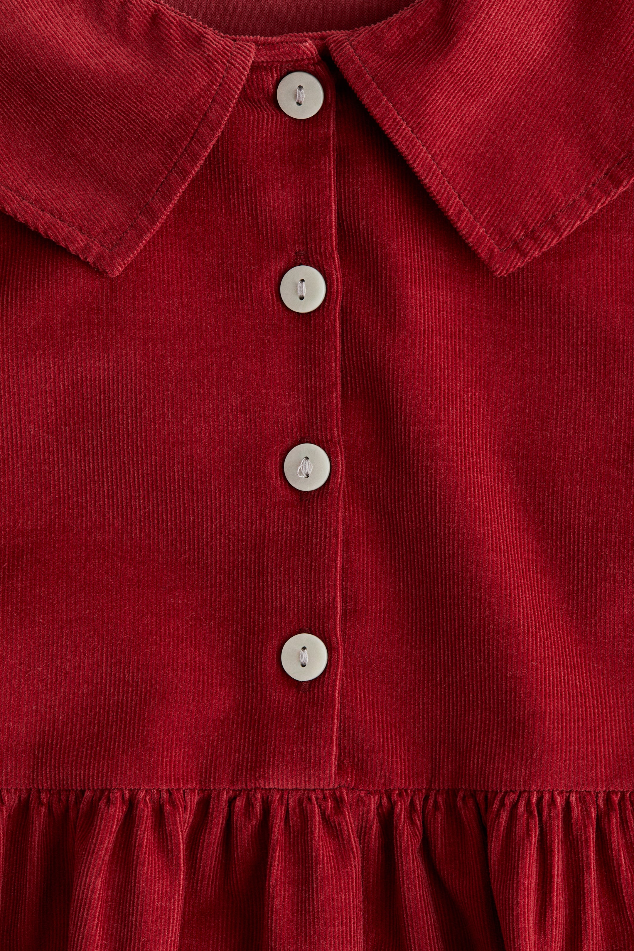 Agrandir l'image: Robe en velours côtelé avec col marin - Rouge foncé - ENFANT | H&M FR 2