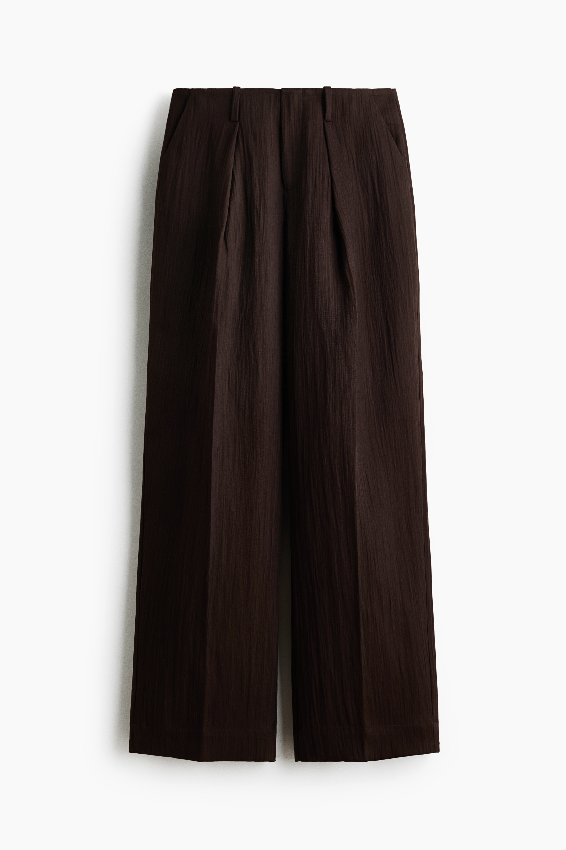 Crinkled Dress Pants - Dark brown