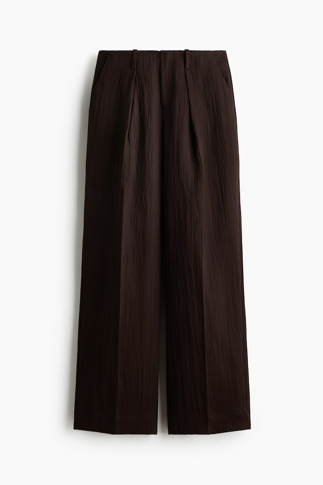 Crinkled Dress Pants - Dark brown - 1