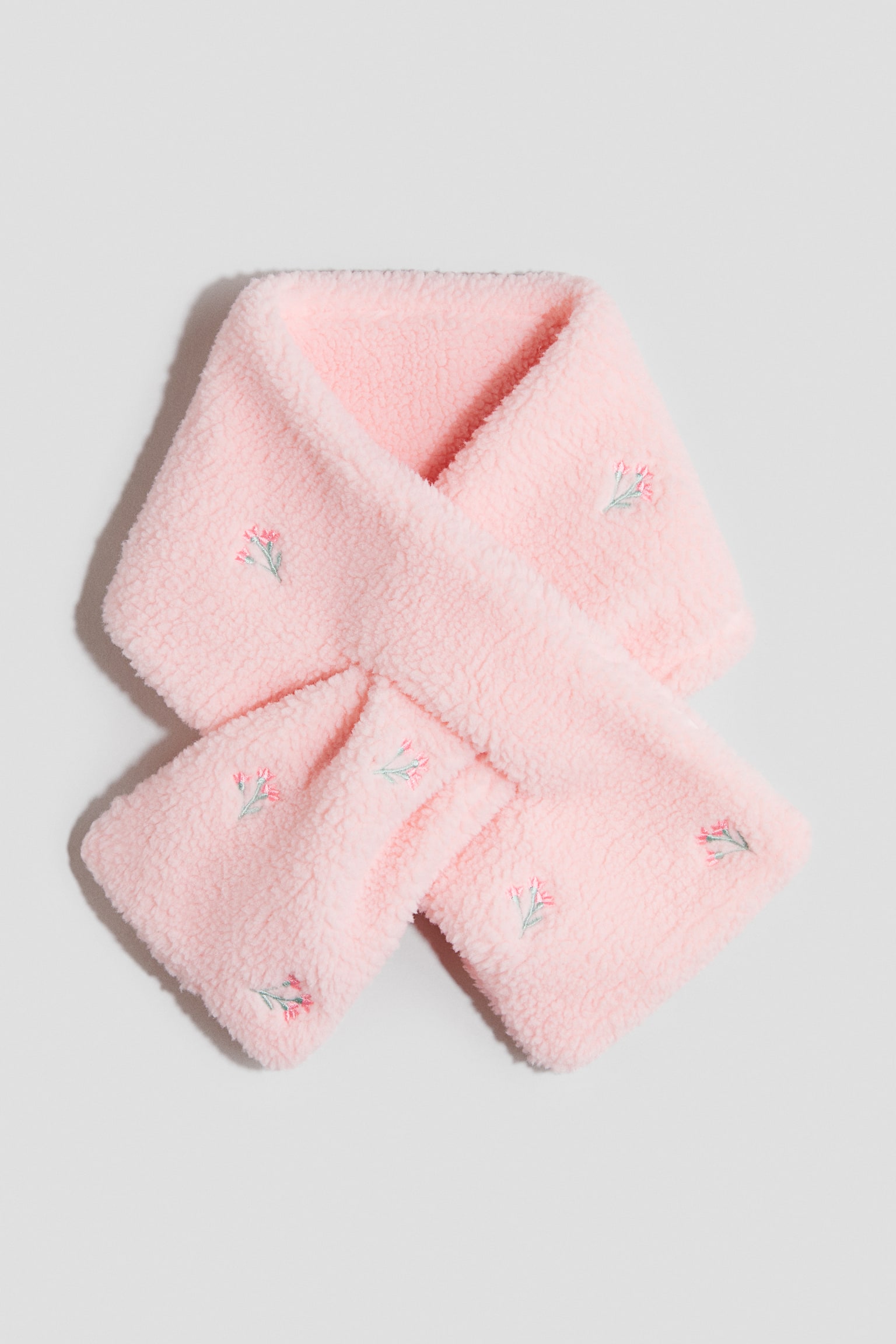 Bufanda con diseño bordado - Rosa claro/Floreado