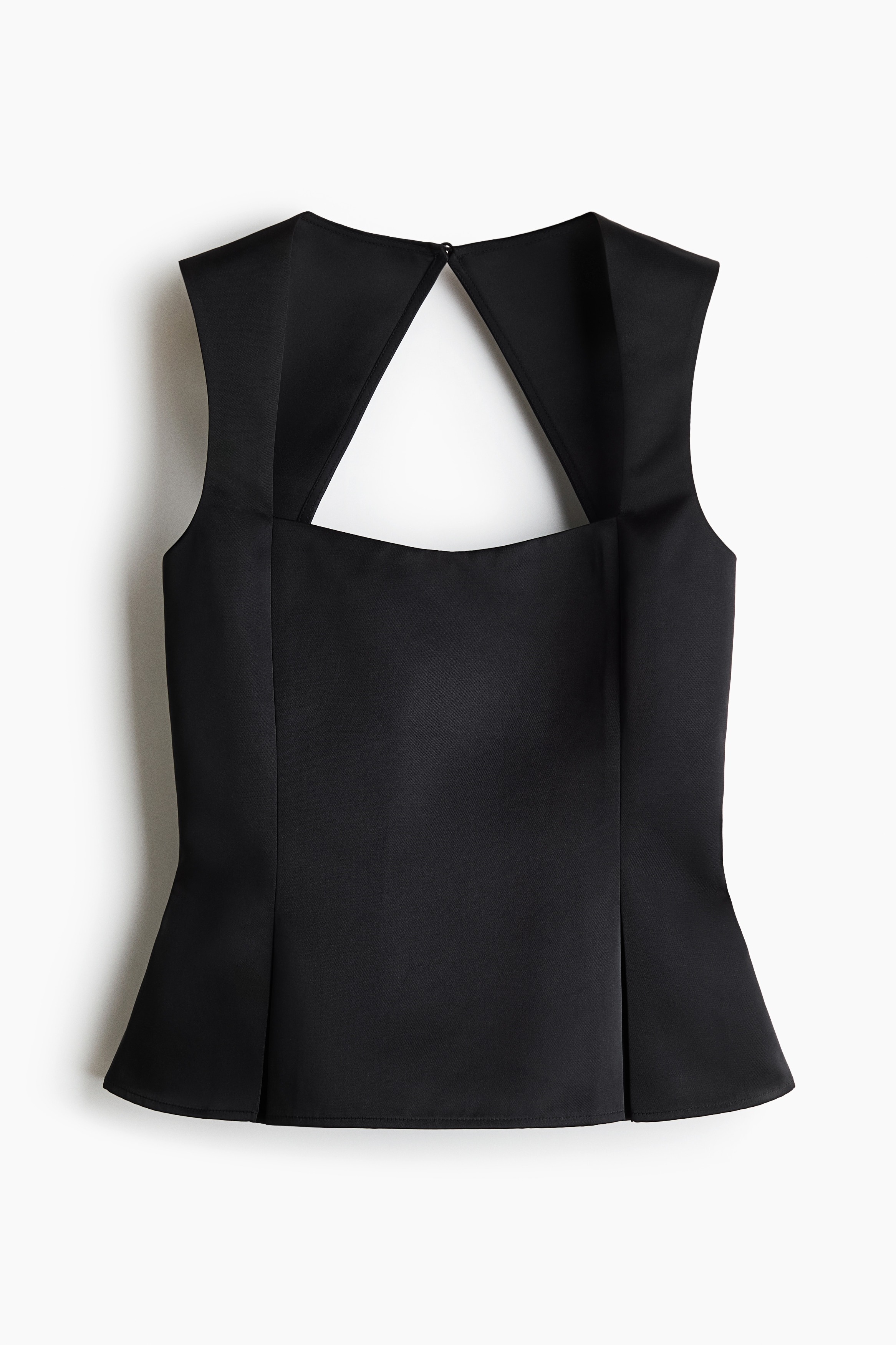 Open-back peplum top - Black
