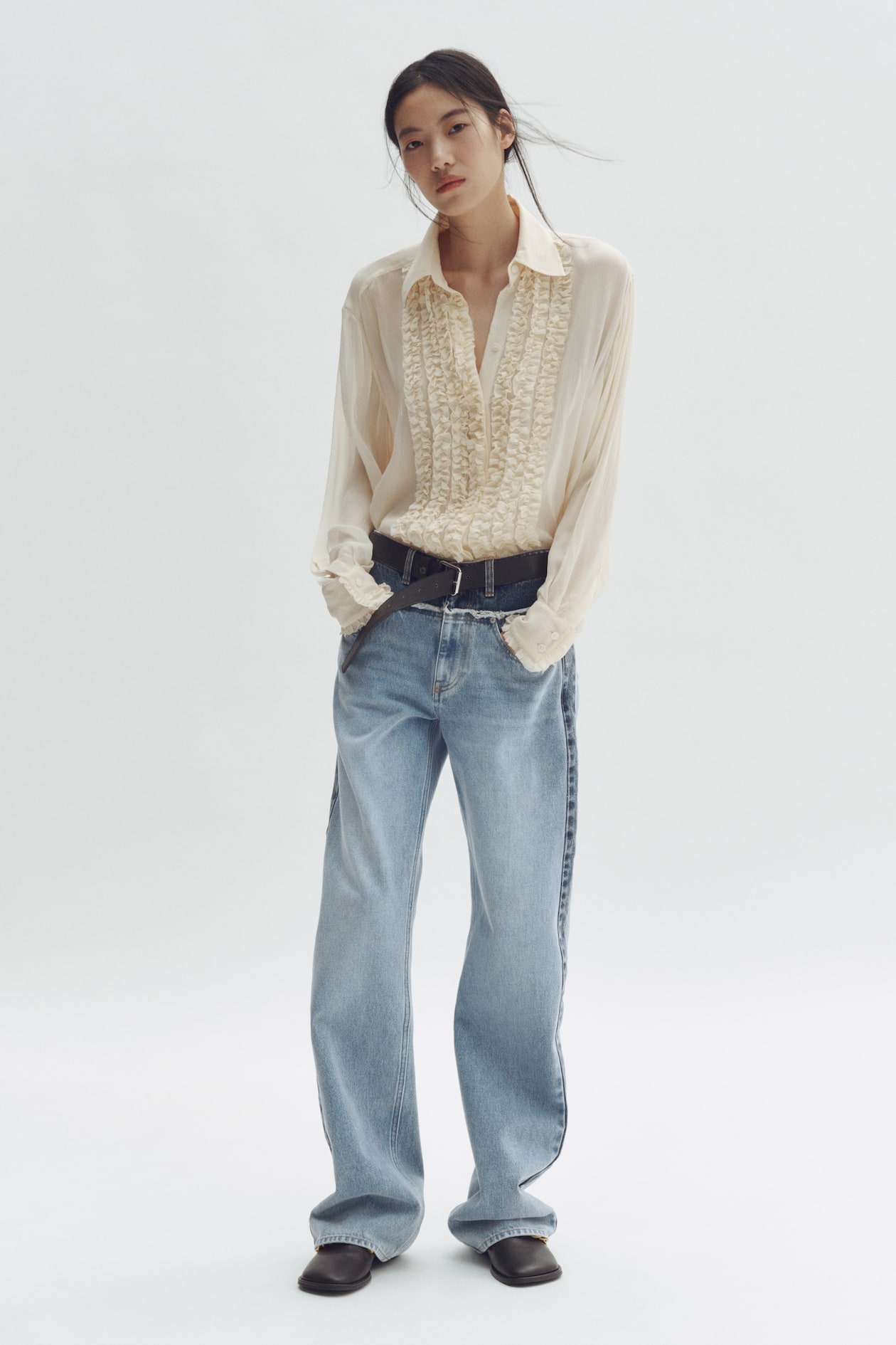 Two-Tone Straight-Leg Jeans - image 3