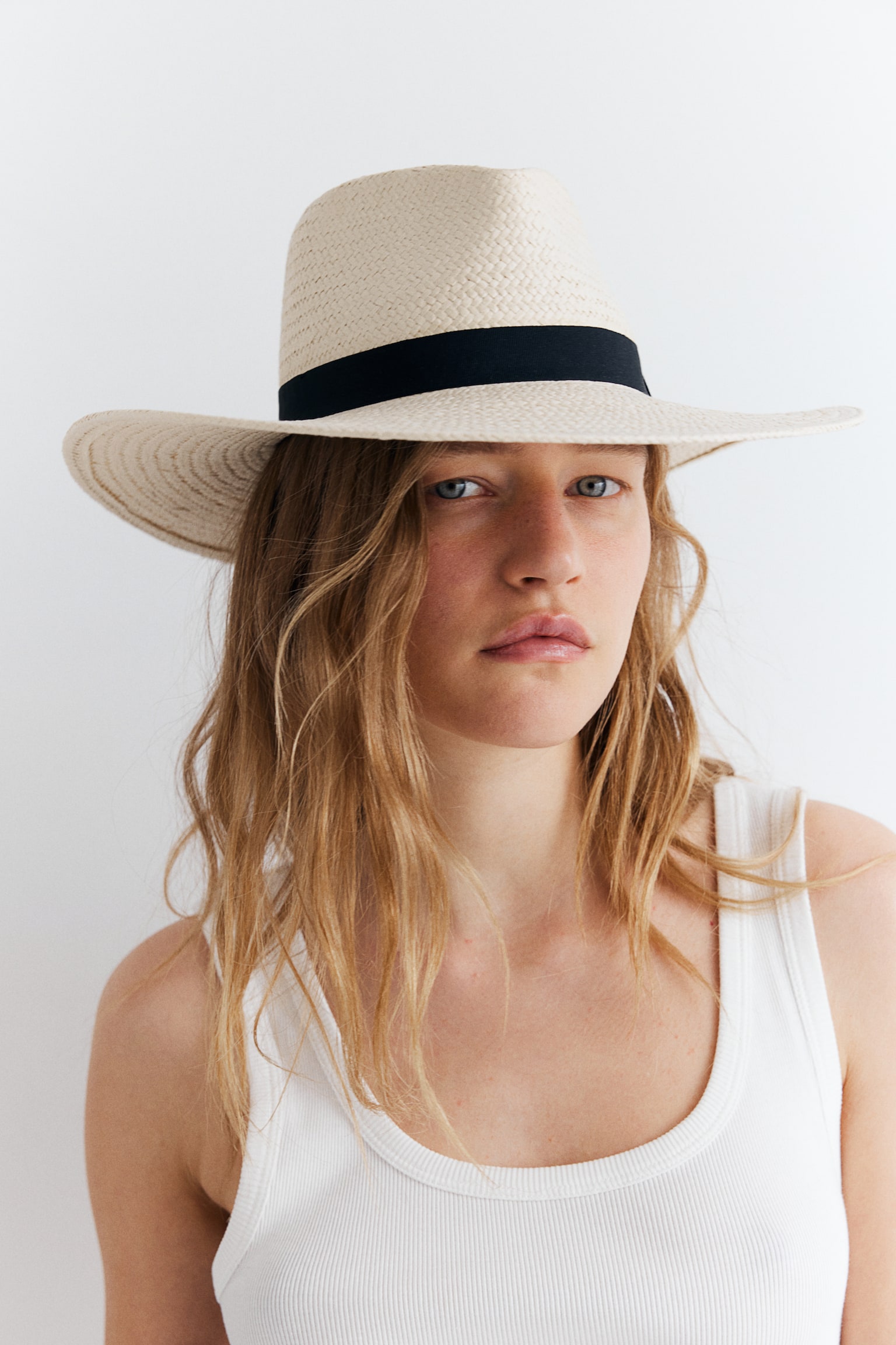 Straw fedora hat - Light beige - 1