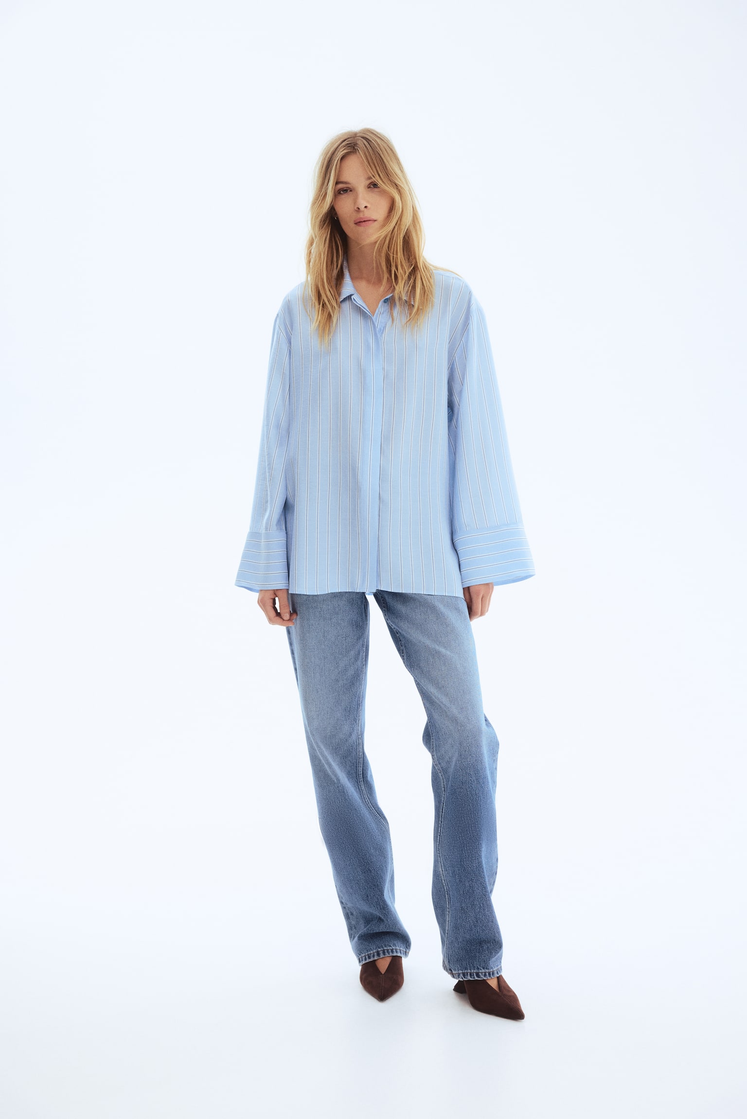 Chemise oversize - Bleu clair/rayé/Rose clair - 5