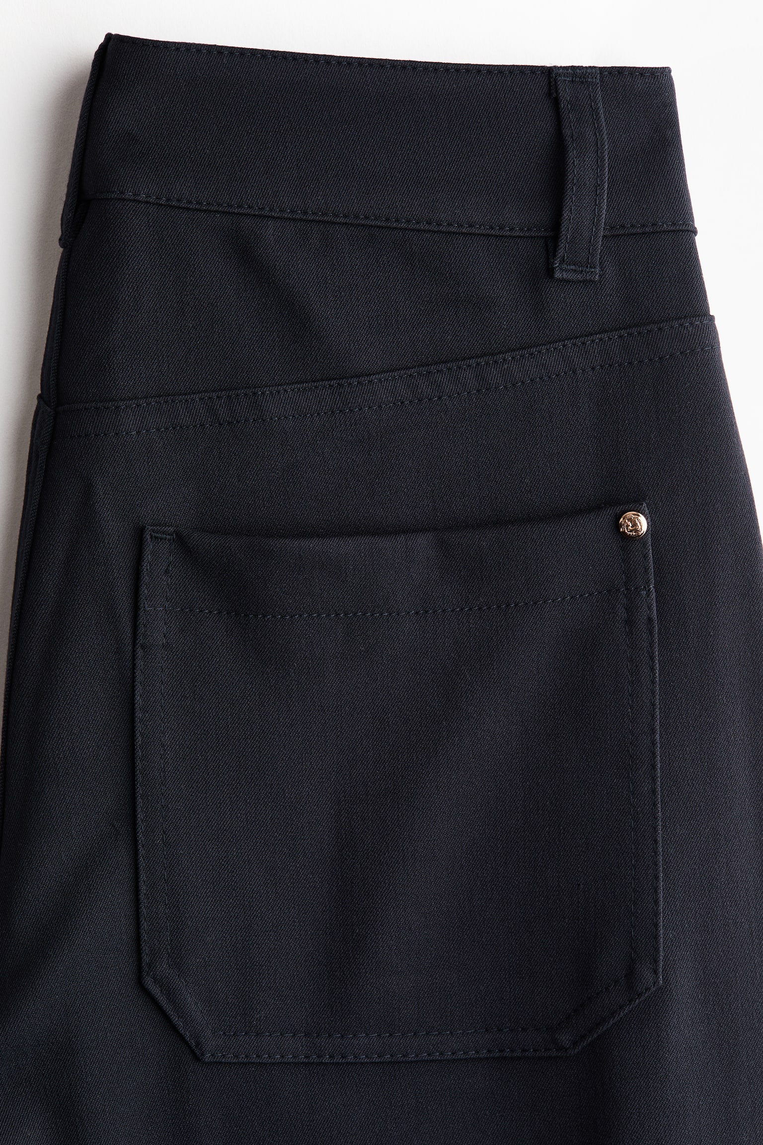 Flared twill trousers - Navy blue/Black - 7