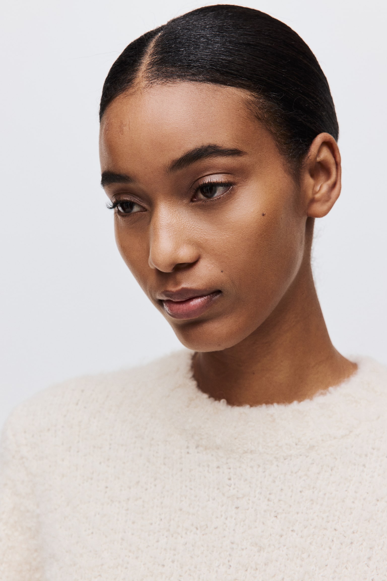 Bouclé-knit T-shirt - Cream - 3