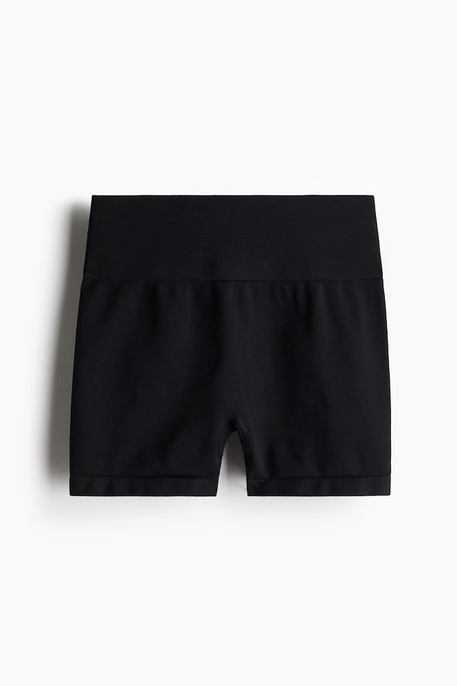 Seamless Invisible scrunch hotpants with DryMove™ - Black/Greige - 1
