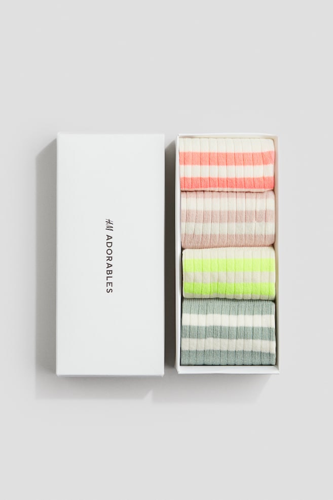 Lot de 4 paires de chaussettes - Vert/rose - 1