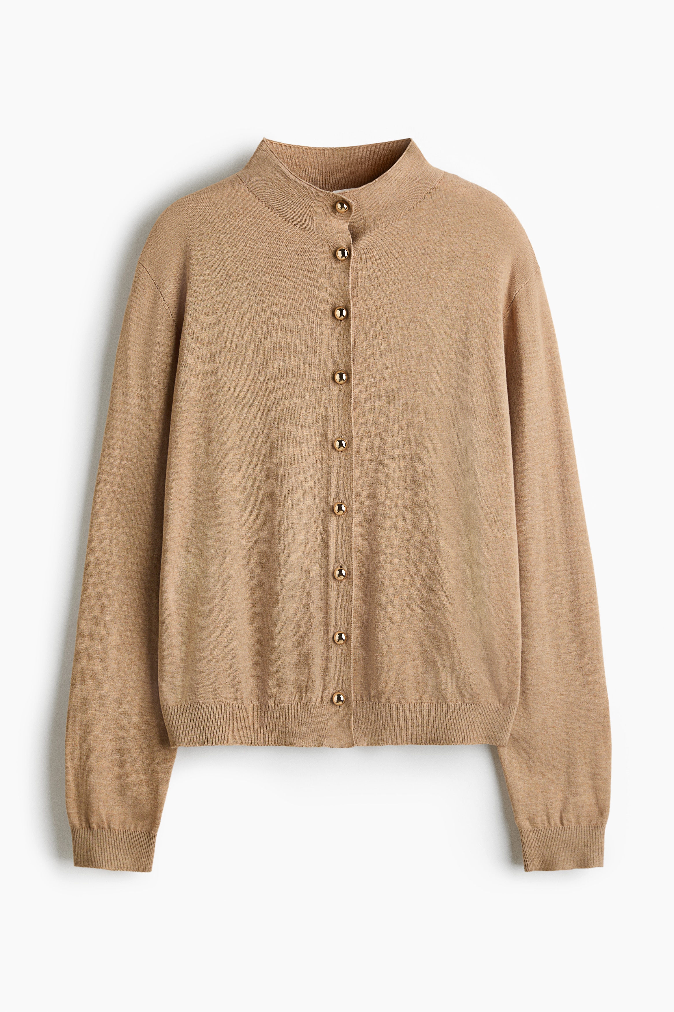 Cardigan mit Turtleneck - Beigemeliert/Schwarz