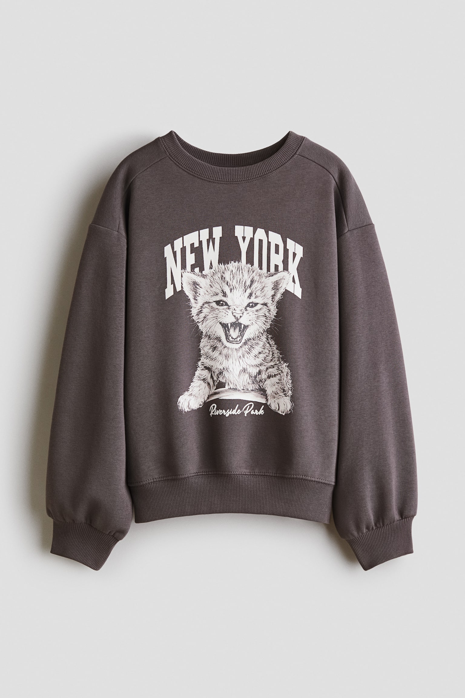 Sweat imprimé - Grège foncé/chat/Beige clair/nounours/Gris clair chiné/New York/Gris foncé/cœurs