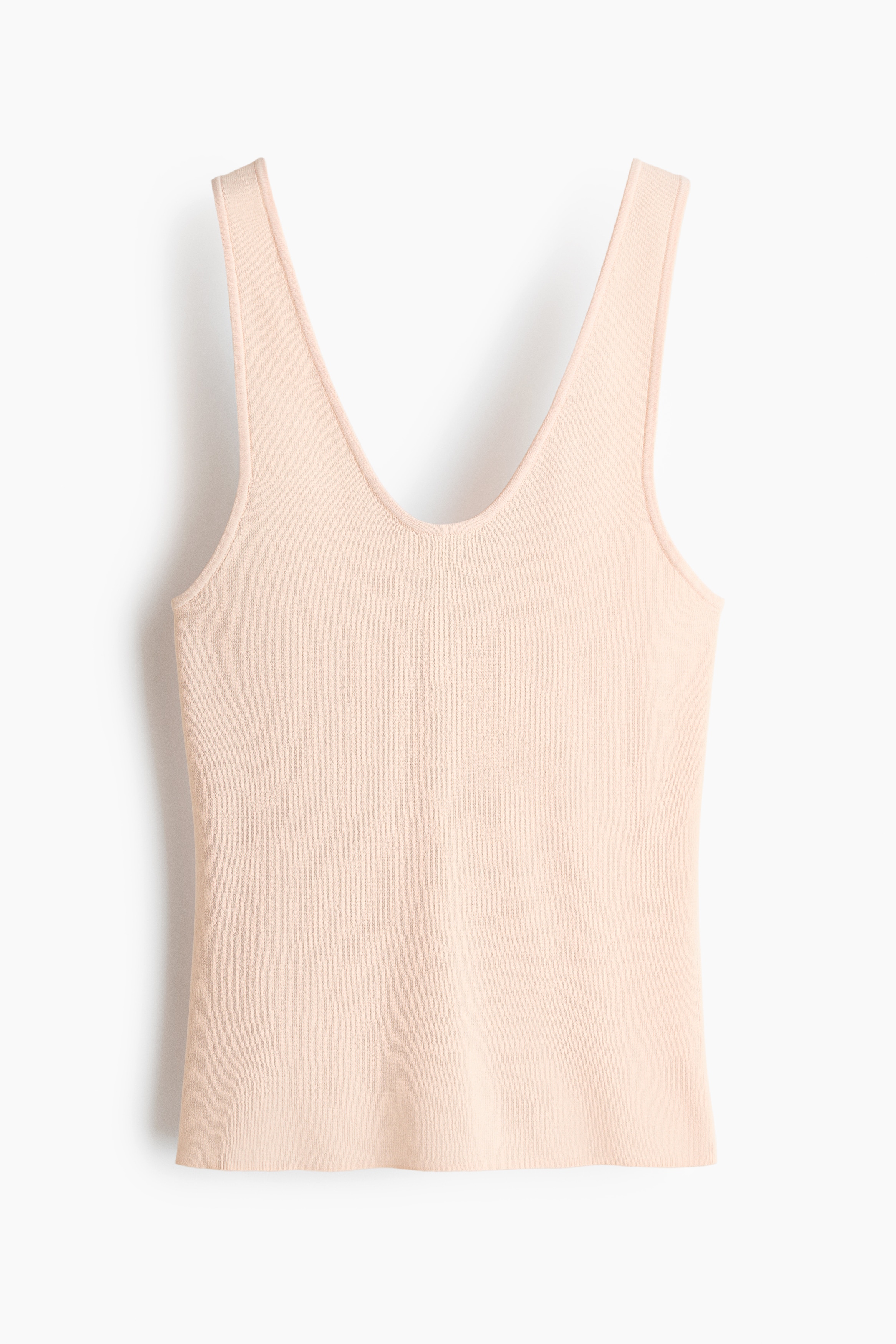 Knit Tank Top-Light peach