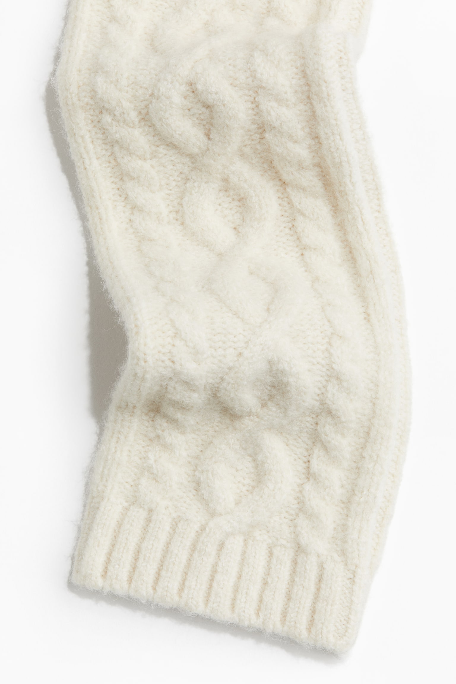 Cable-knit leg warmers - Cream/Light grey marl - 3