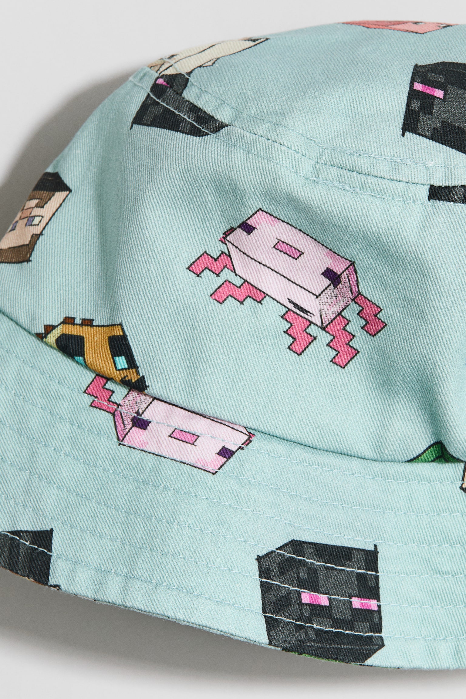 Printed bucket hat - Light turquoise/Minecraft - 2