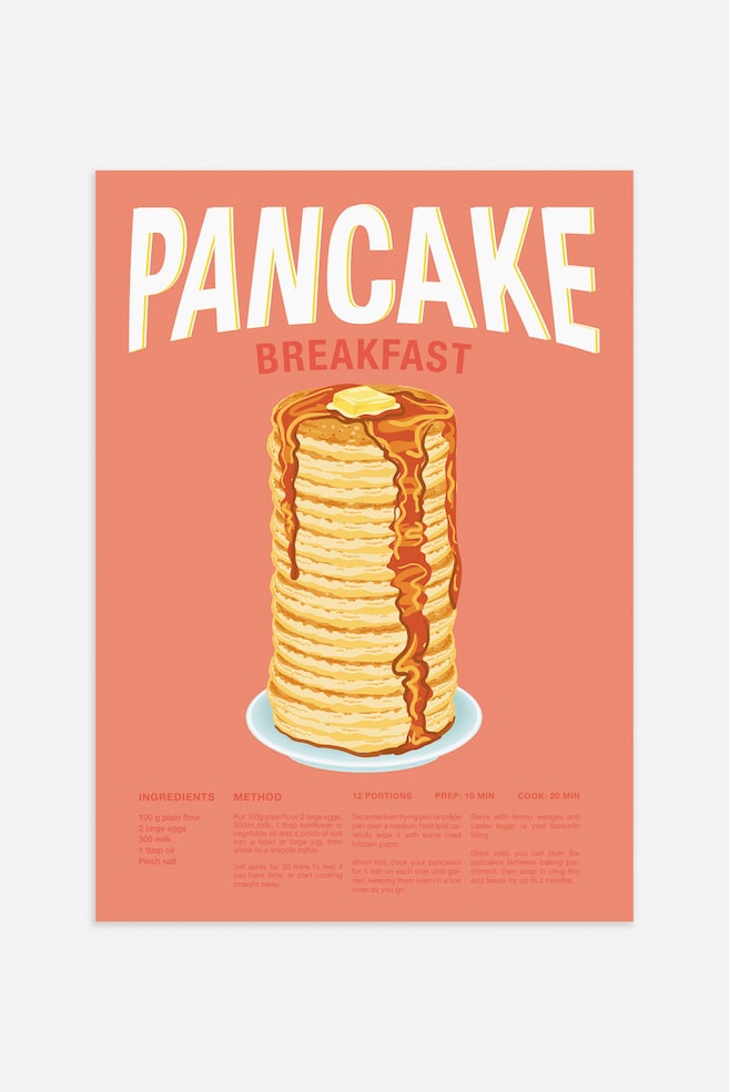 Pancake Breakfast Poster - Orange/white/pink - 1