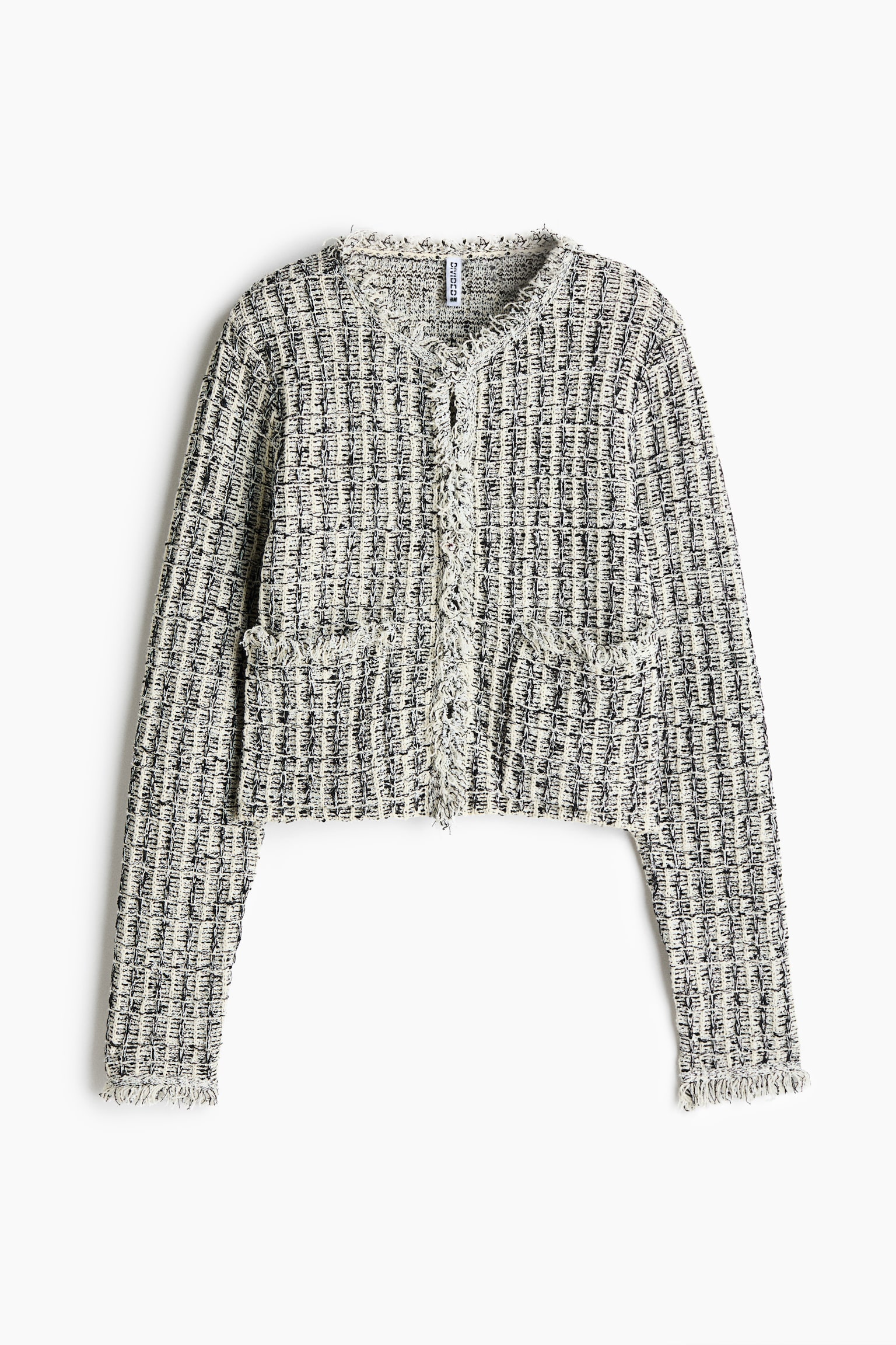Bouclé-knit cardigan - Grey - 1