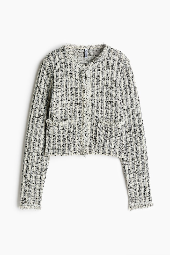 Bouclé-knit cardigan - Grey - 1