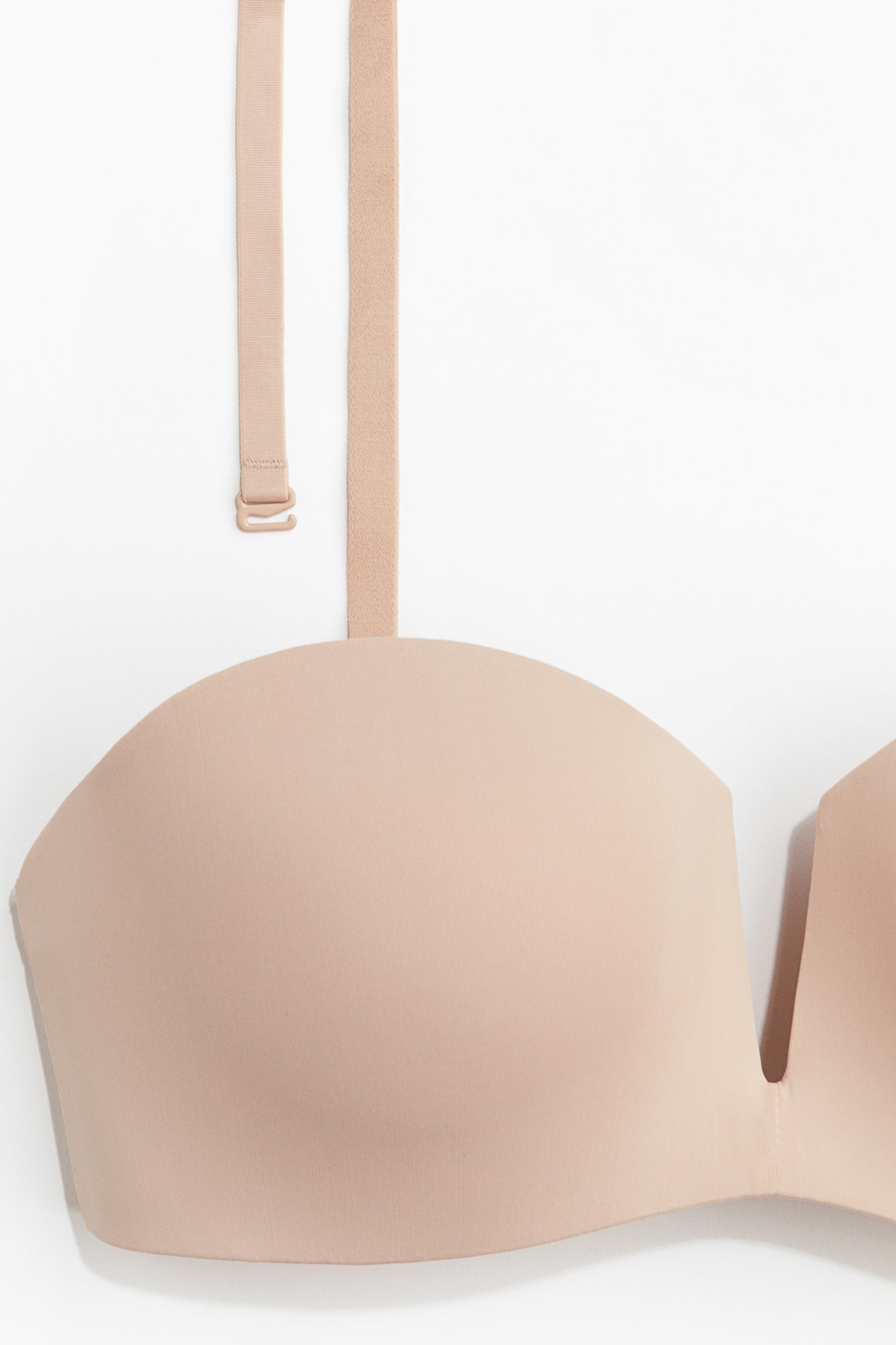 Microfibre non-wired padded balconette bra - Beige/Black - 5