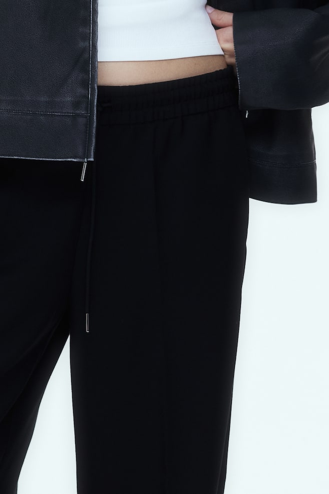 Pantalon large avec taille élastique - Noir/Noir/blanc/Gris chiné/Beige clair - 5