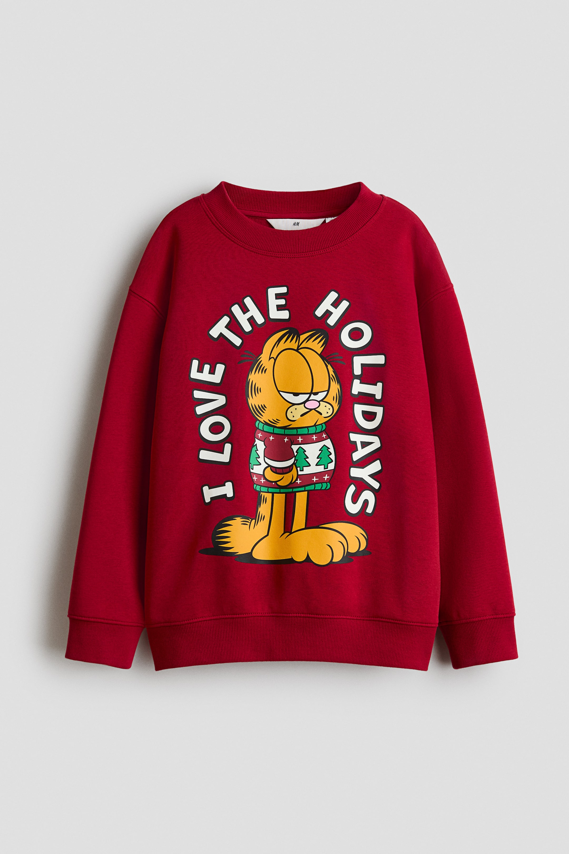 View larger image: Loose-Fit Printed Sweatshirt - Red/Garfield - Kids | H&M PH 1
