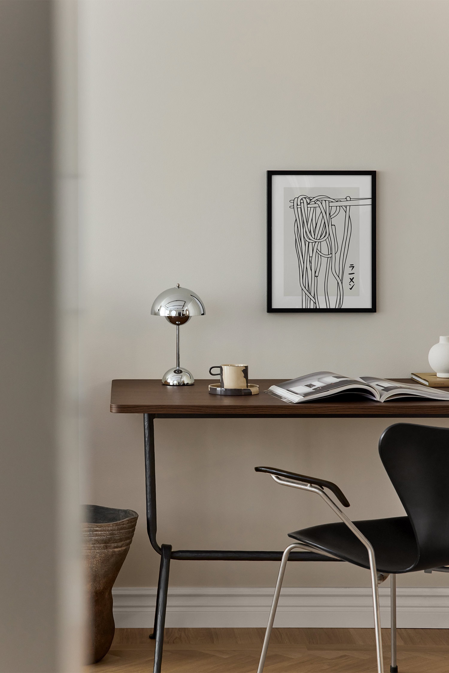 Ramen Plakat - Grå/sort