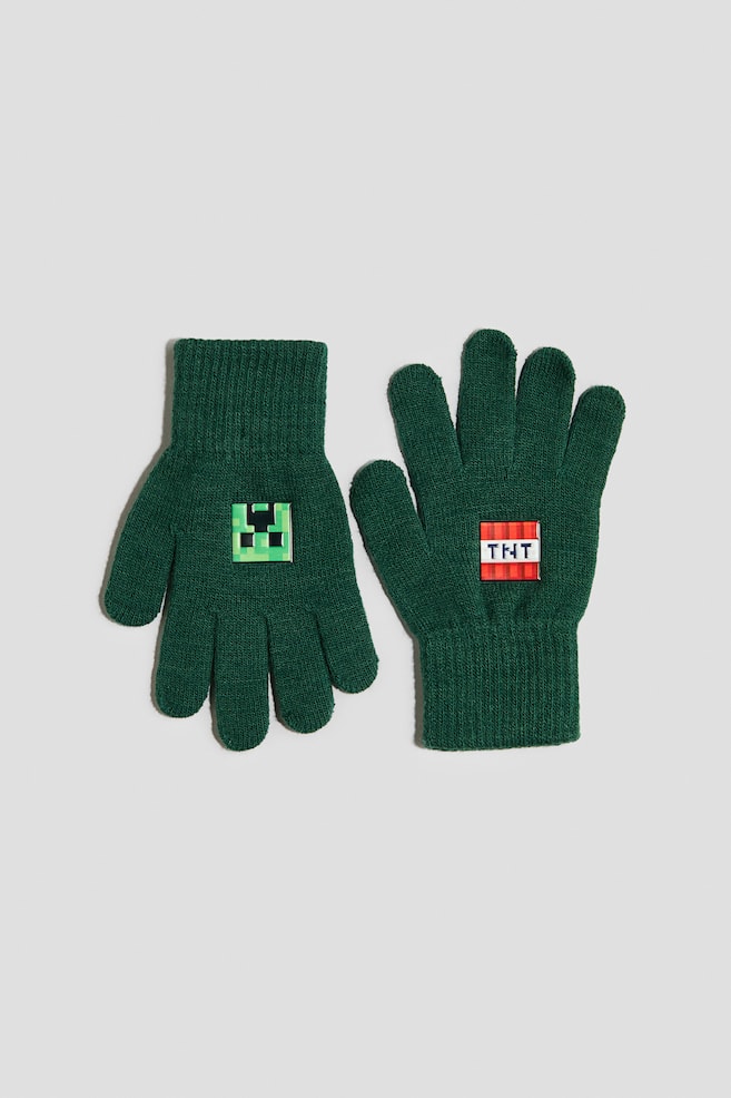 Appliquéd Gloves - Dark green/Minecraft/Black/Spider-Man/Dusty blue/Pokémon - 1