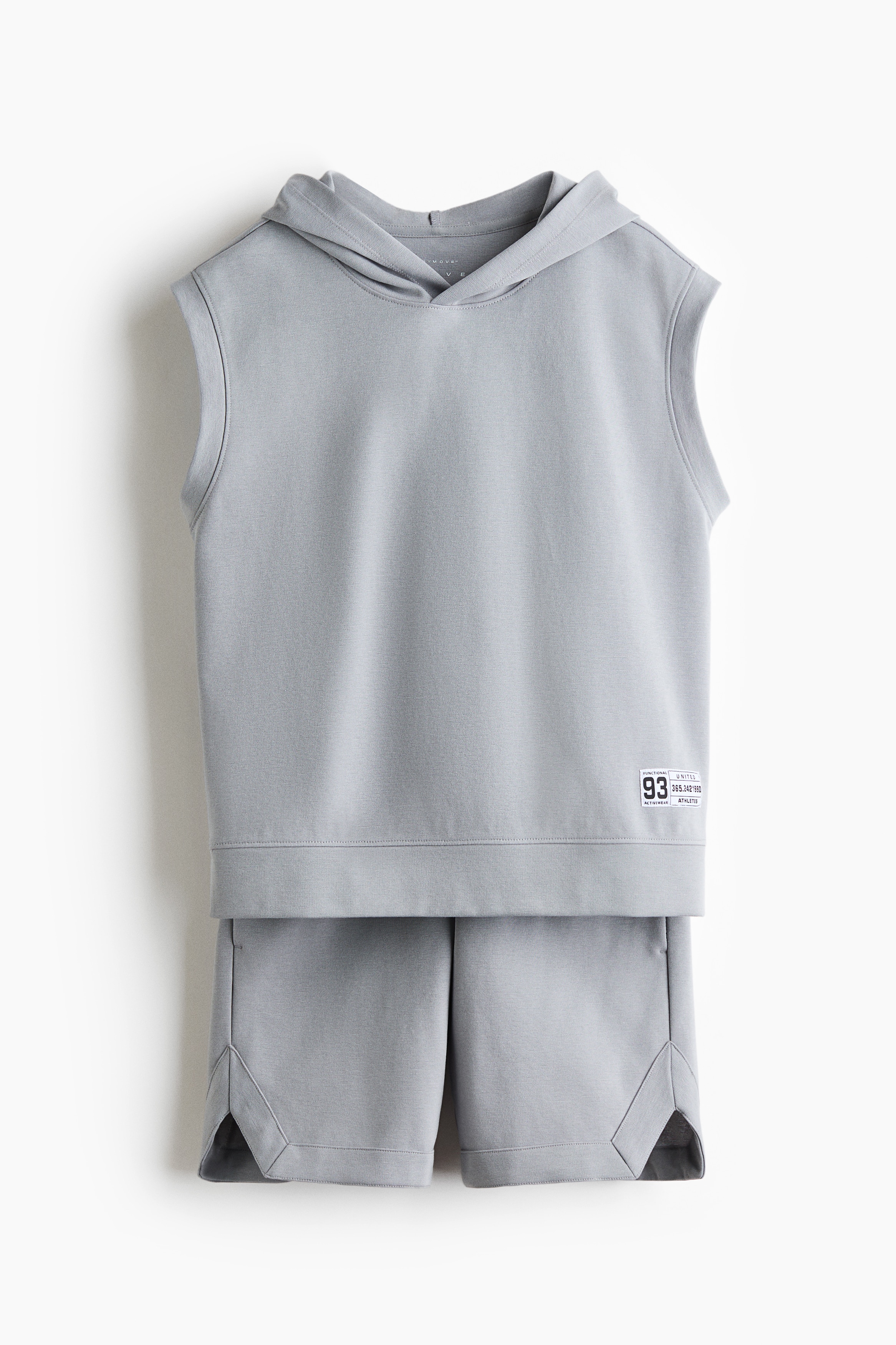 Sleeveless sports hoodie set with DryMove™ - Lysegrå/Mørkegrøn