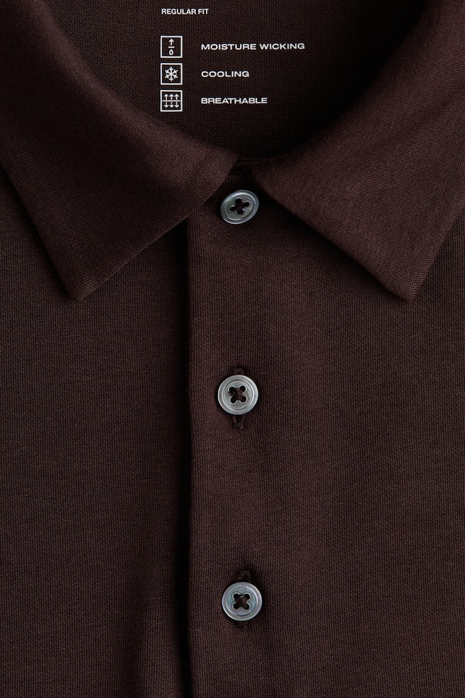 Cooling Regular-Fit Polo shirt-Dark brown - 7