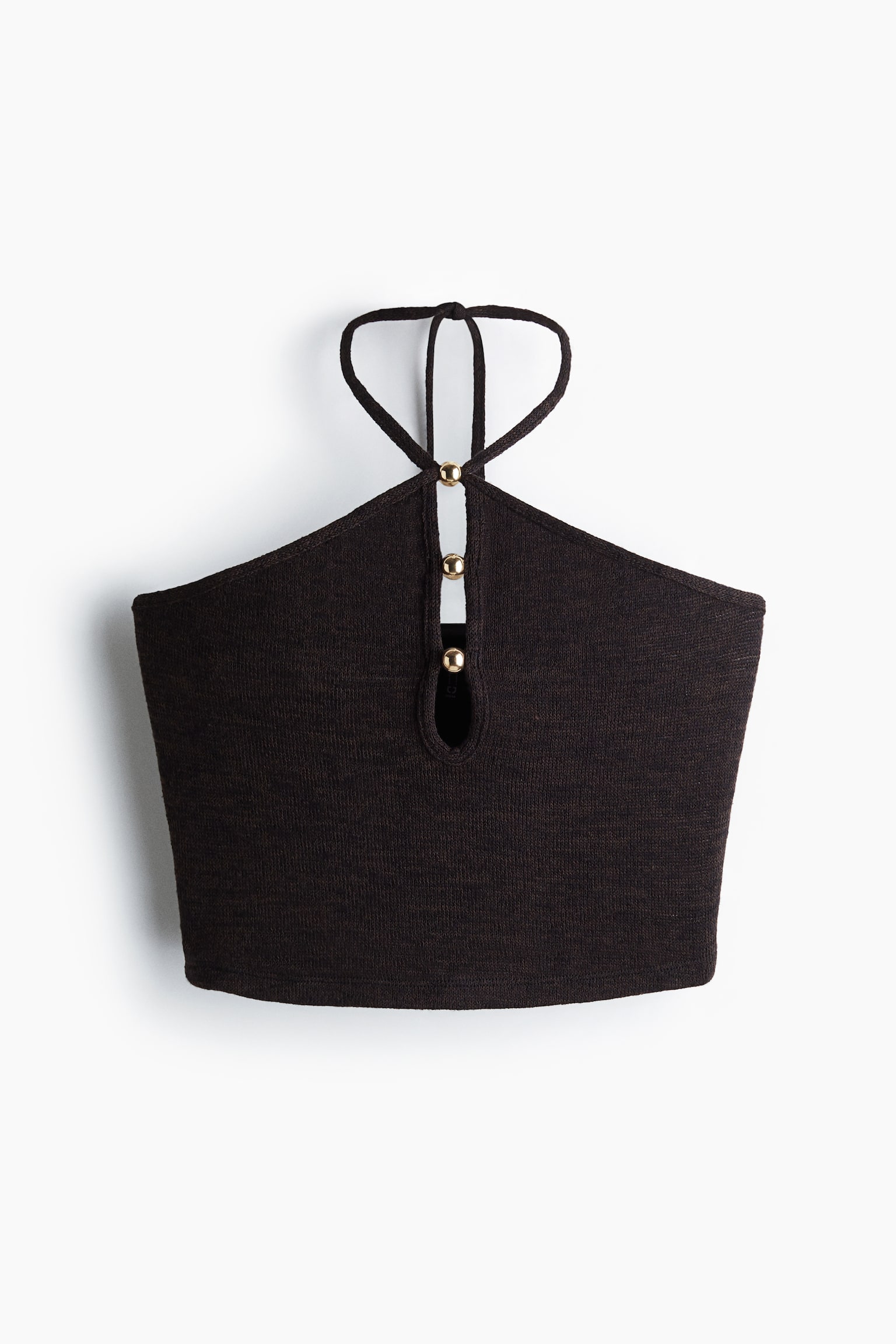 Женский топ H&M Bead-Detail Halterneck Top, цвет: Бордовый — фото 1