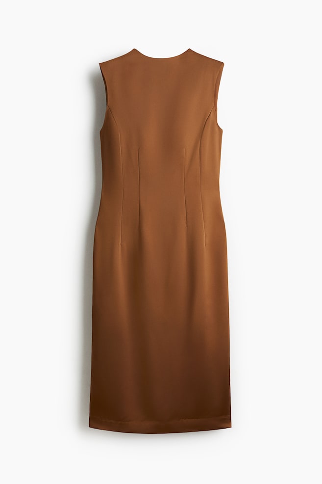 Robe midi ajustée - Marron - 1