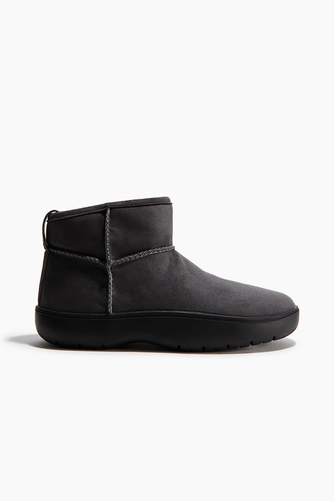 Warm-lined boots - Dark grey/Brown - 1