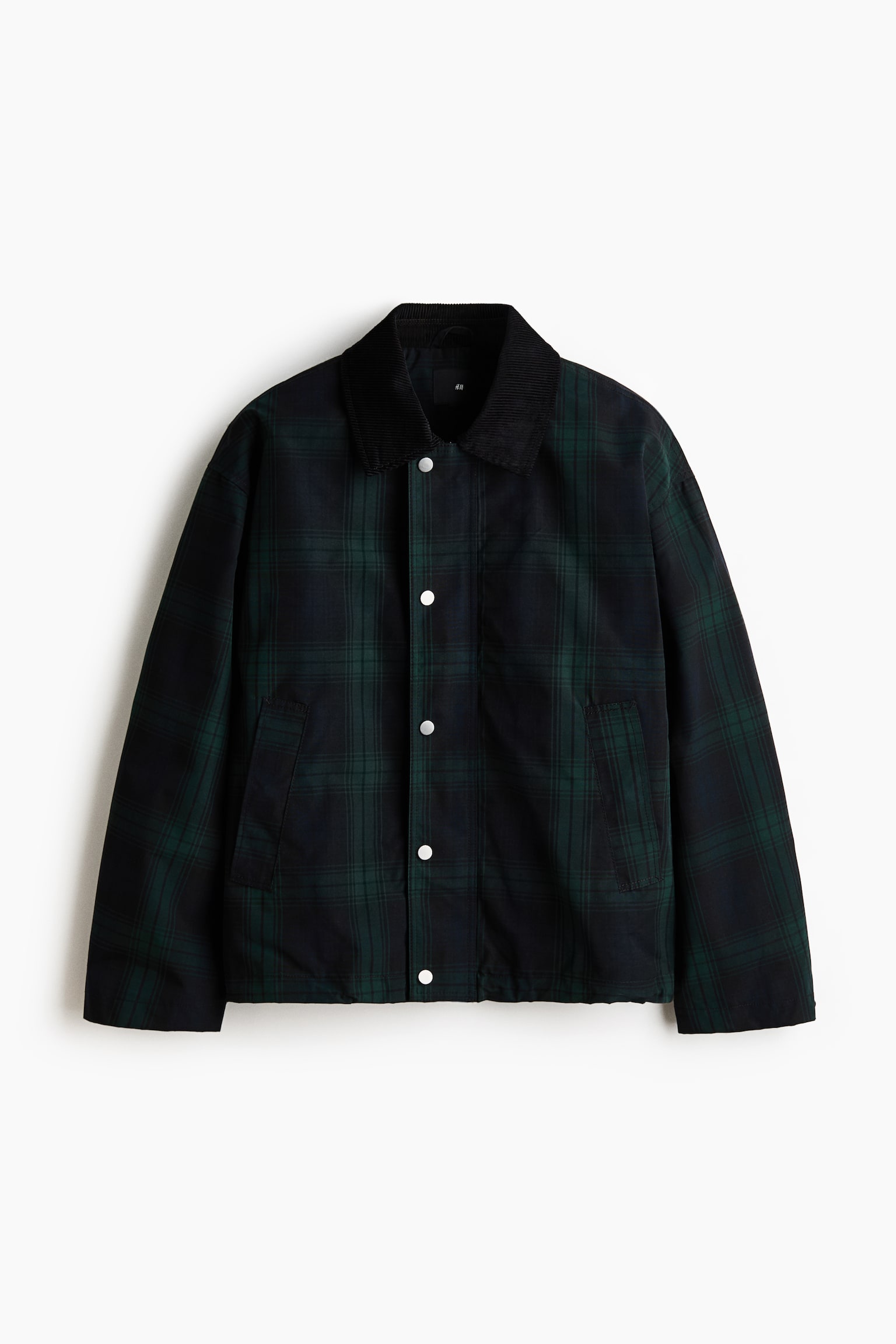 Cotton coach jacket - Dark green/Navy blue checked