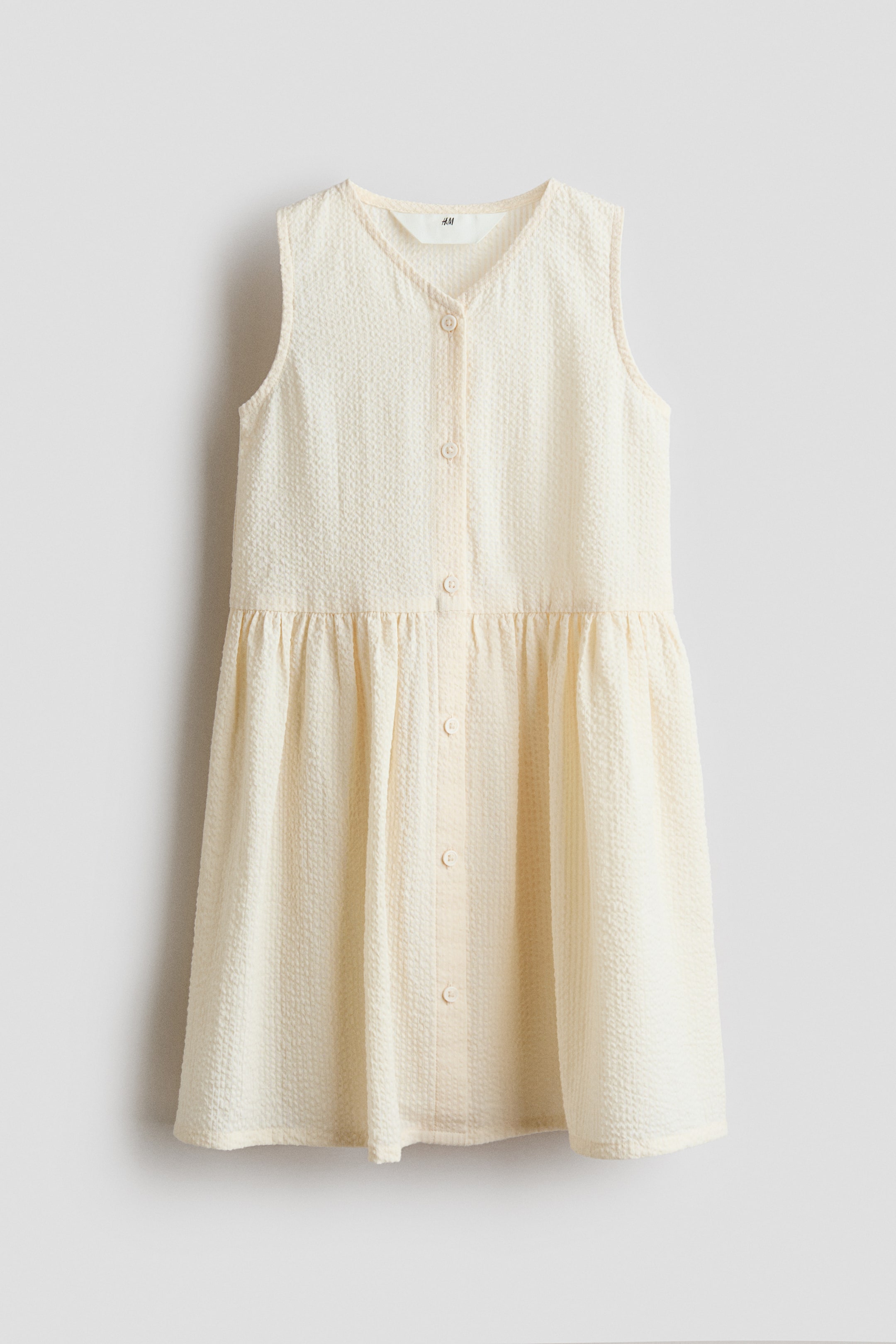 Robe sans manches en crépon de coton