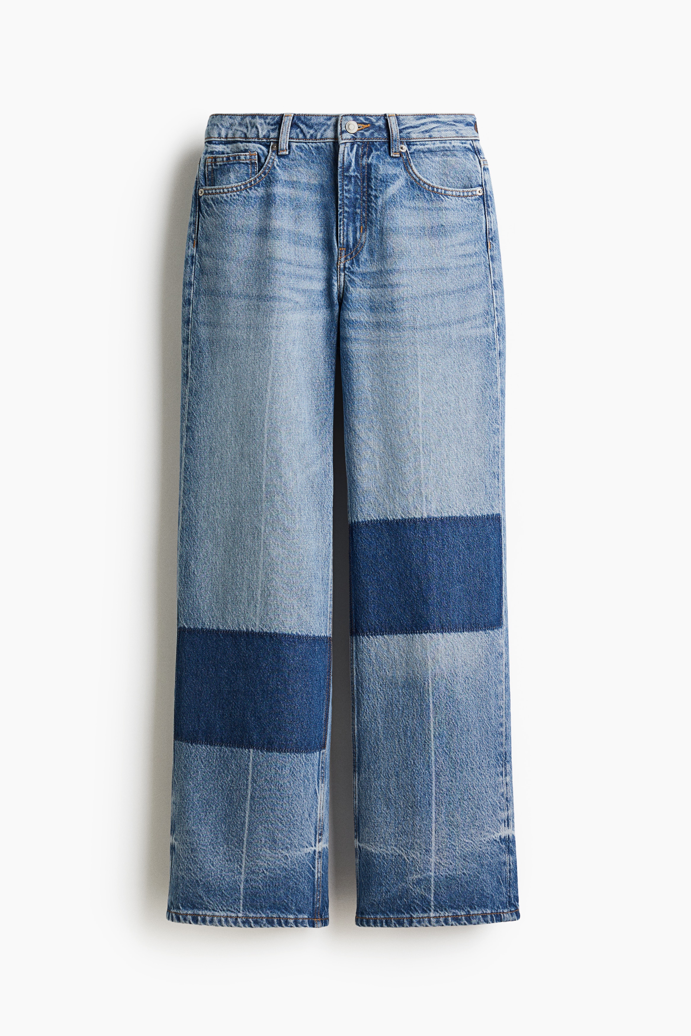 Wide Ultra High Jeans - Albastru-denim/în culori bloc