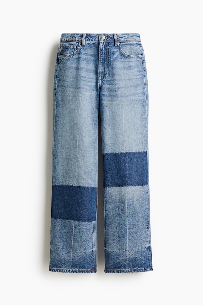 Wide Ultra High Jeans - Denimblauw/blokkleuren - 1