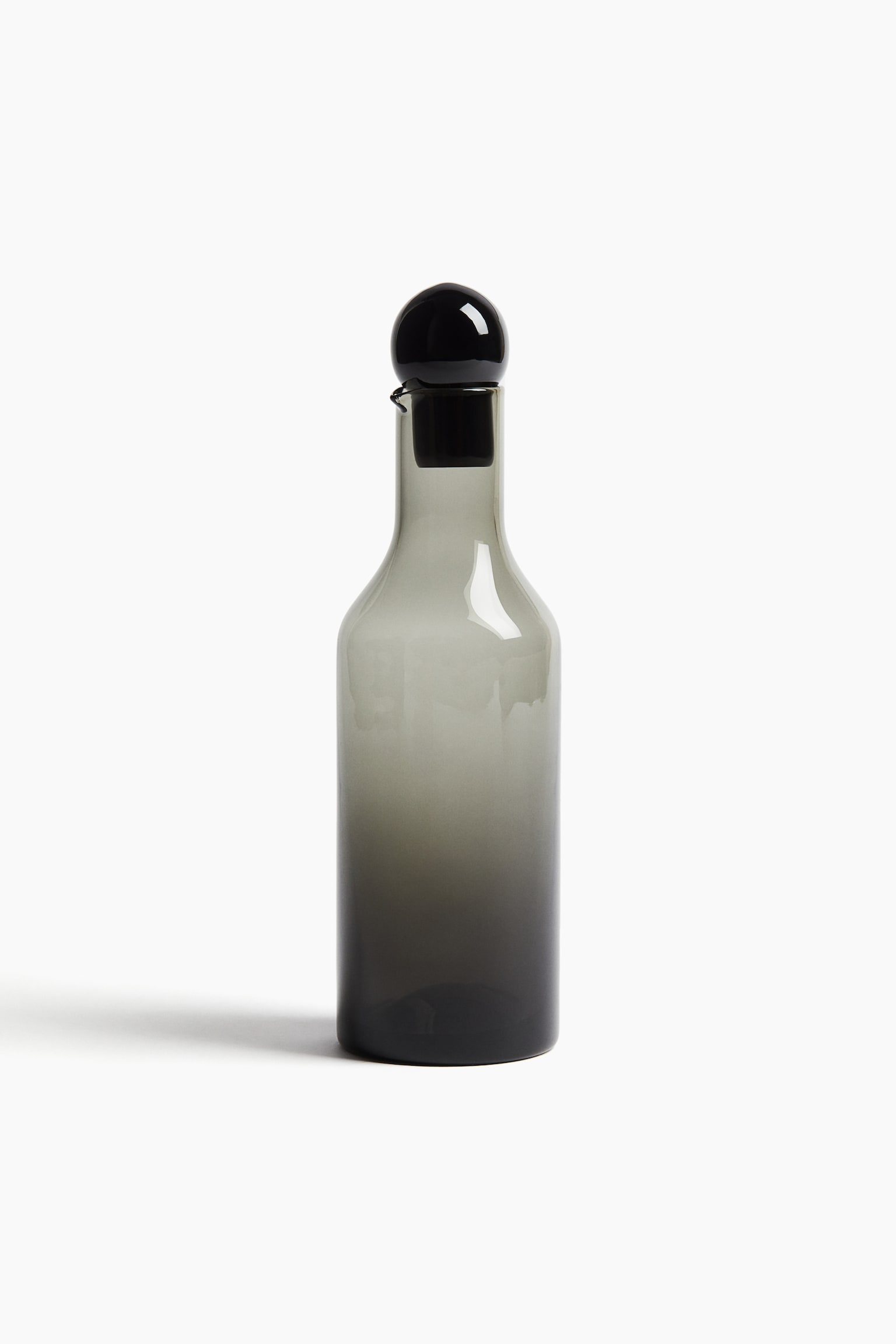 Glass oil bottle and stopper - Dark grey - 1