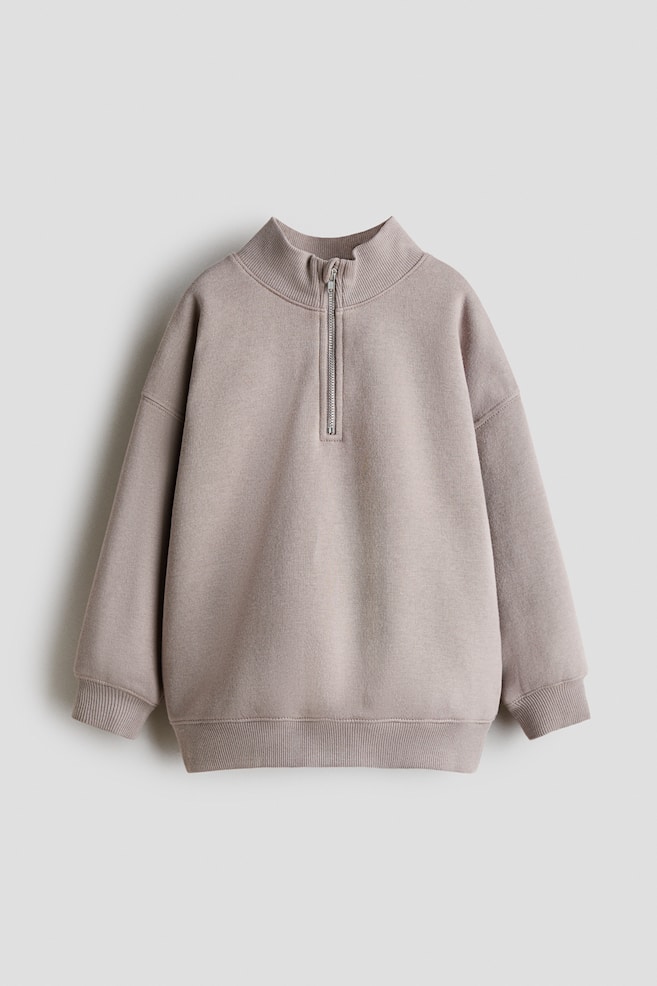 Zip-top sweatshirt - Beige - 1