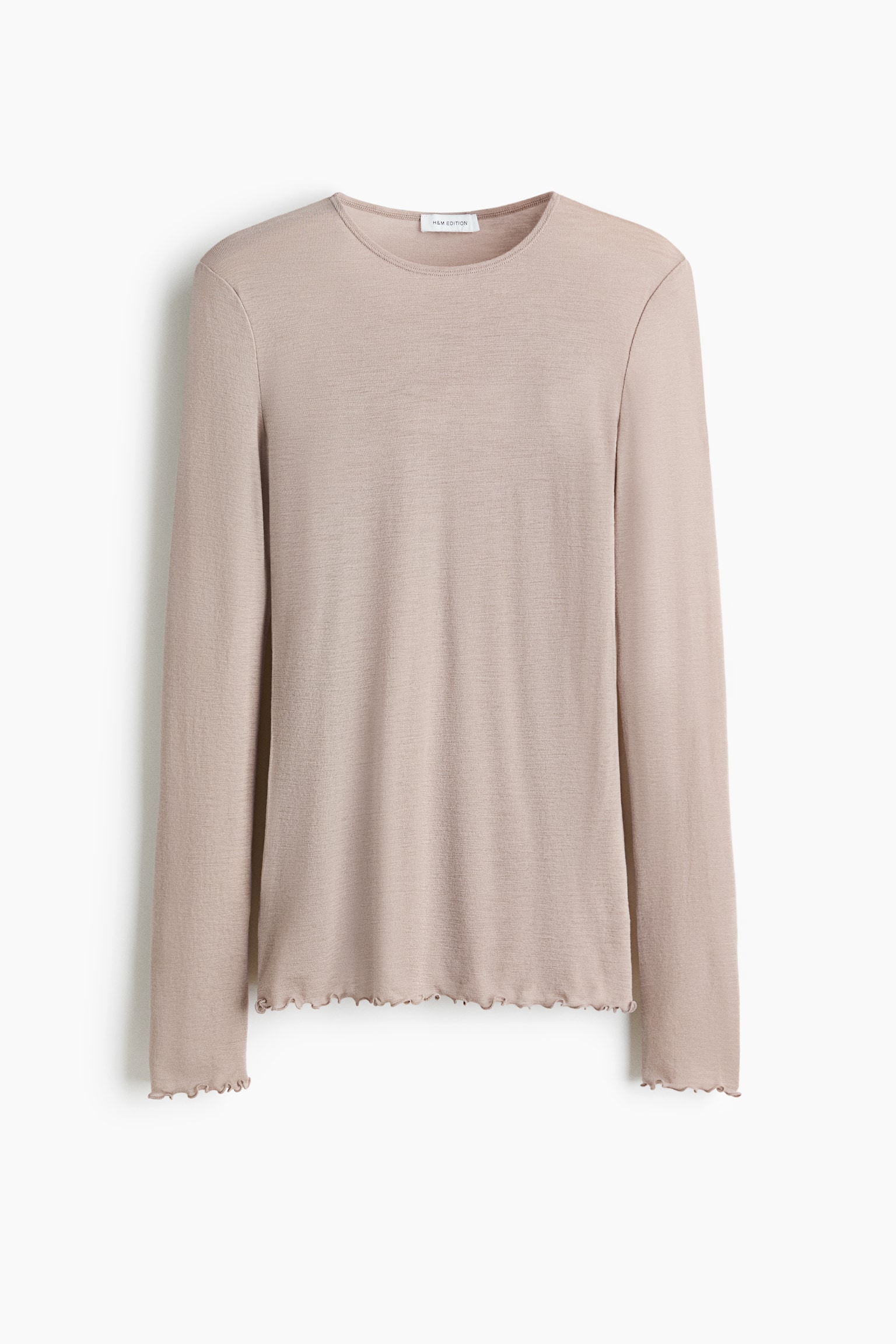 Top de lana - Gris pardo claro/Rosa palo claro