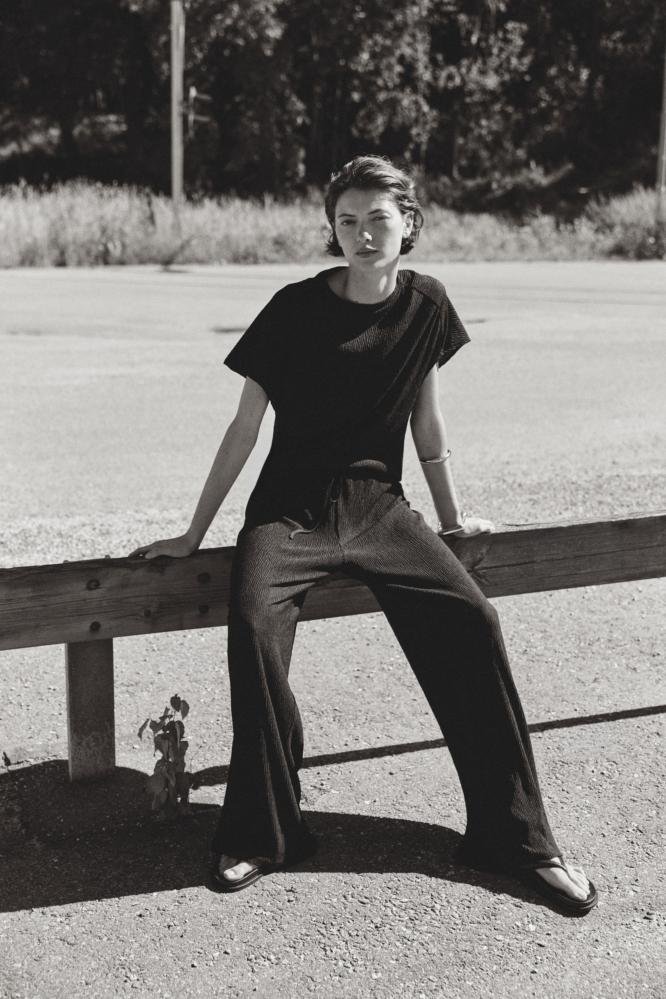 Женские брюки H&M Crinkled Drawstring Pants — фото 6