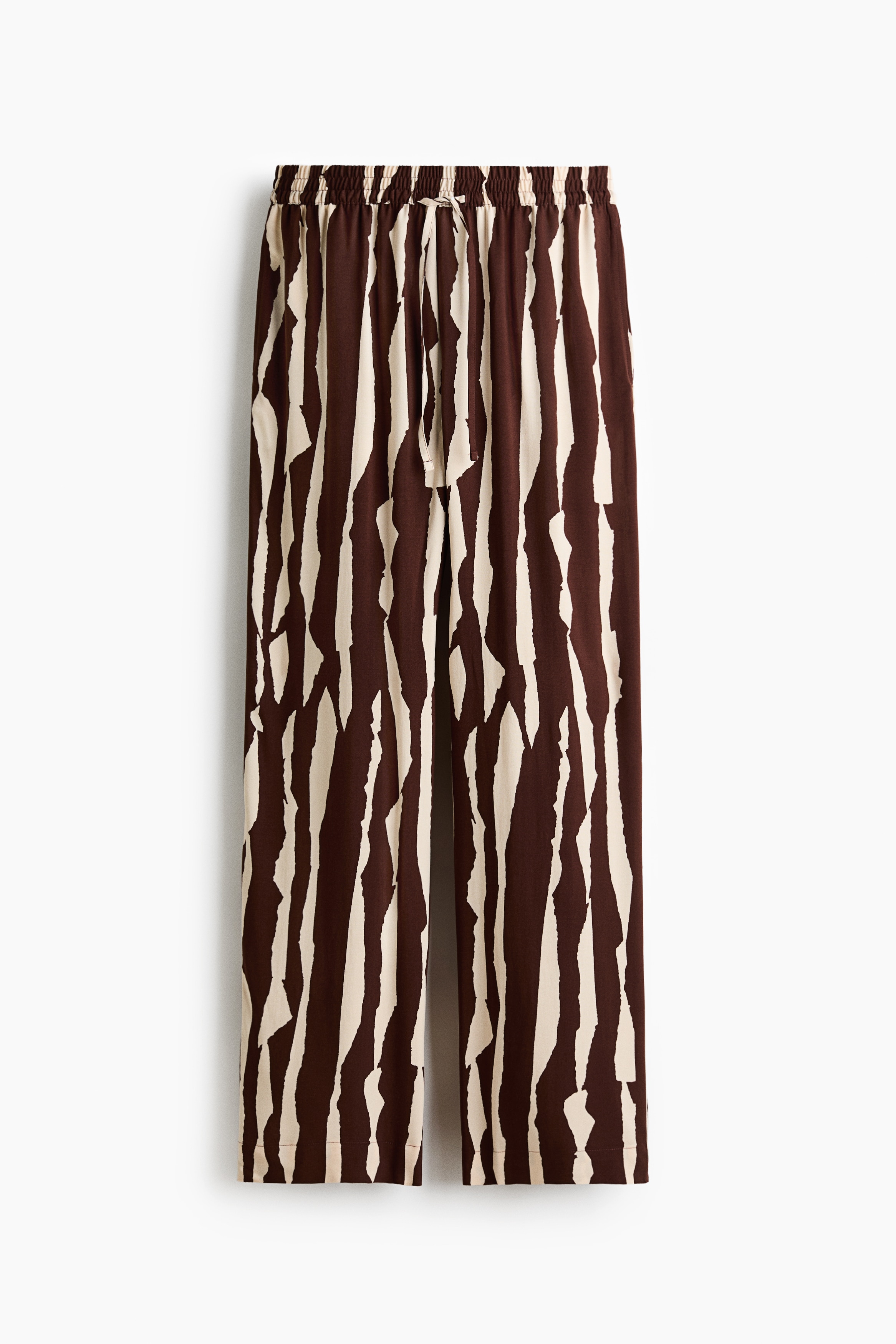 Viscose Drawstring Pants - Dark brown/patterned/Black/patterned/Dark khaki green