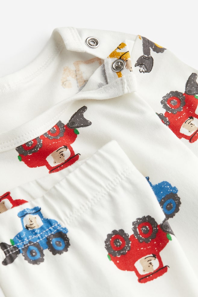 Printed cotton pyjamas - White/Vehicles/White/Animals/White/Pandas/White/Floral - 3