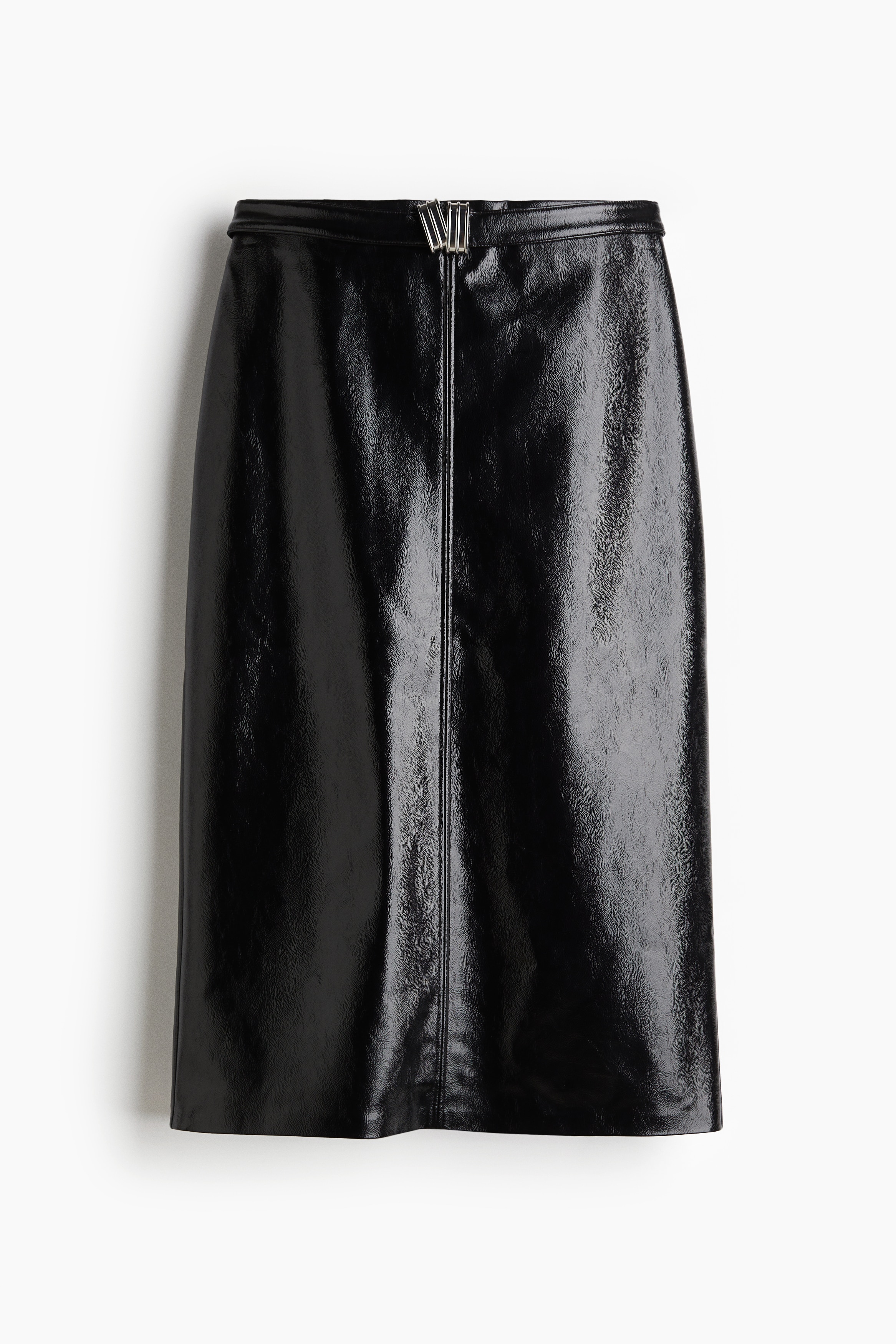 Coated pencil skirt - Black