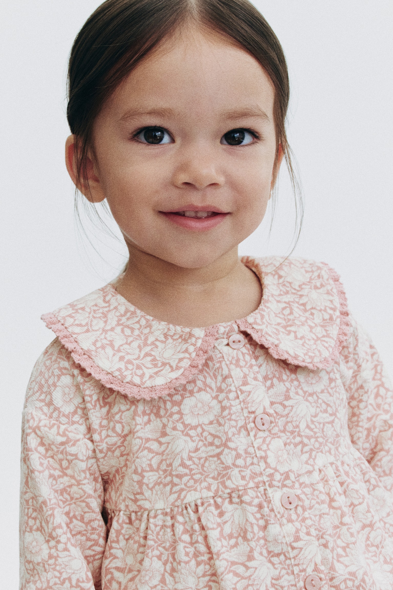 Детская блузка H&M Patterned Corduroy Blouse, цвет: Розовый / С принтом — фото 3