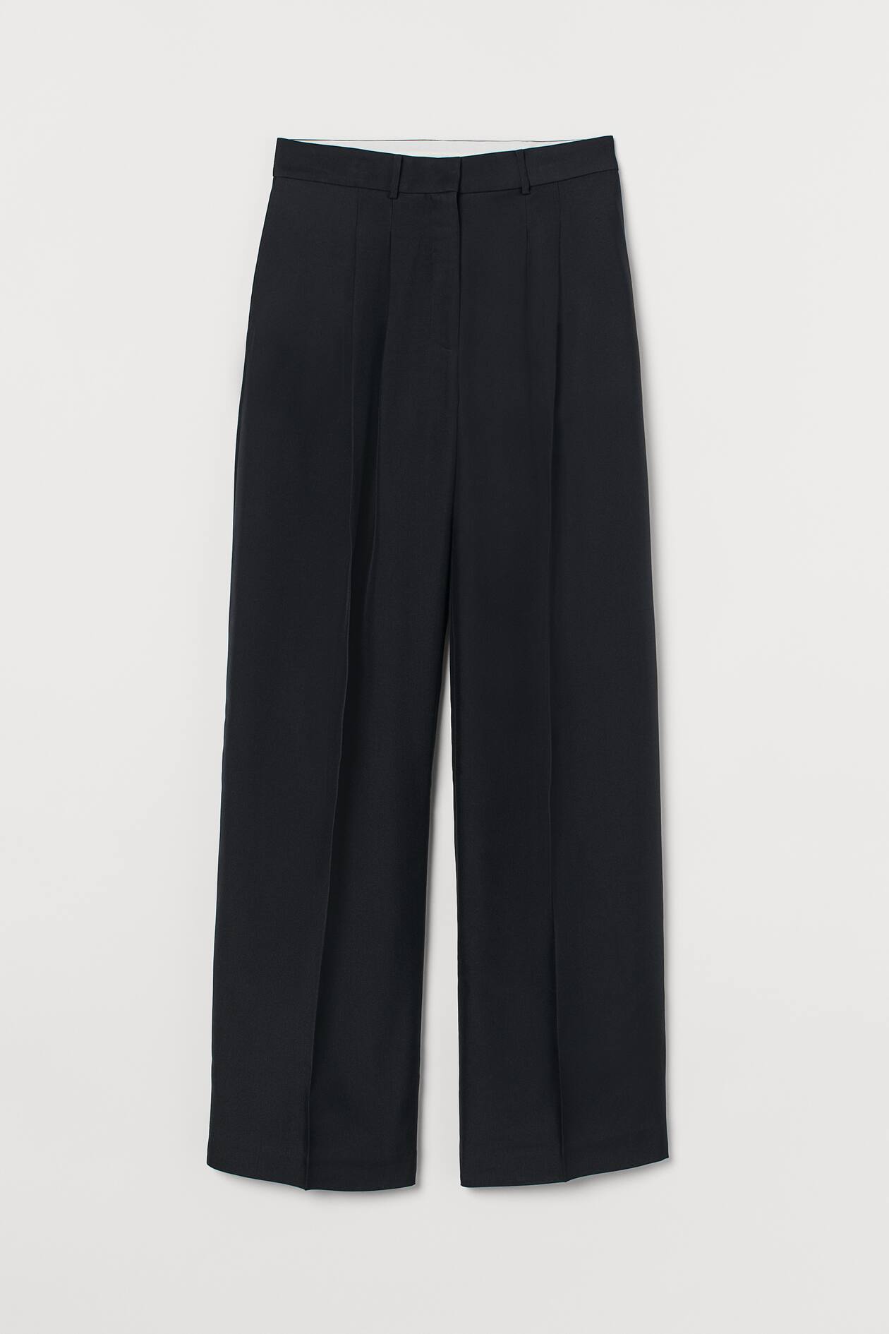 Dressy Silk-blend Pants - Low waist - Long - Black - Ladies | H&M US